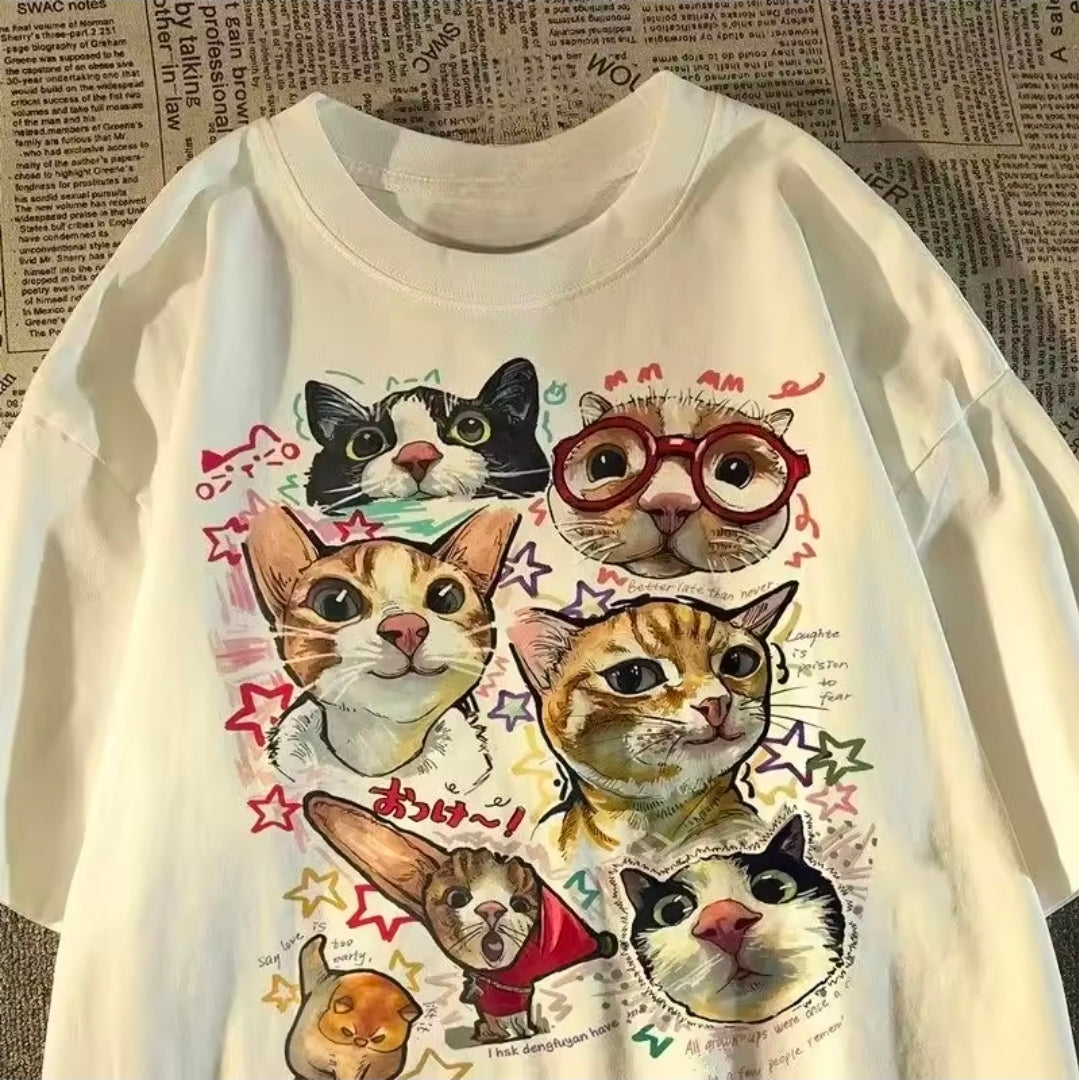 cat kitty kitten Oversize t-shirt White Back R 2