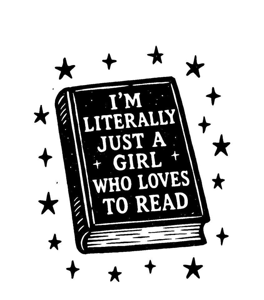 I'm Literally Just a Girl Who Loves to Read" Book Sticker - Cute Bookworm and Reader Vinyl Decal for Laptop, Water Bottle, Journal, and Phone Case