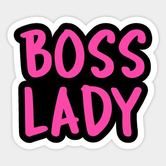 Boss Lady" Pink and Black Typography Sticker - Cute Empowering Women Vinyl Decal for Laptop, Water Bottle, Journal, and Phone Case