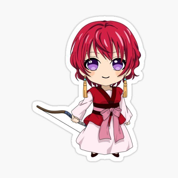 Yona of the Dawn Yona Chibi Anime Sticker - Cute Princess Archer Vinyl Decal for Laptop, Water Bottle, Journal, and Phone Case