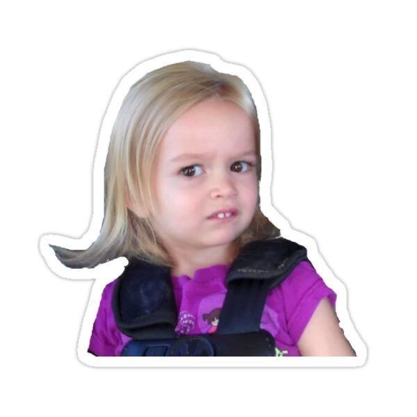 Side Eye Chloe" Funny Internet Meme Sticker - Classic Confused Little Girl Vinyl Decal for Laptop, Water Bottle, Journal, and Phone Case