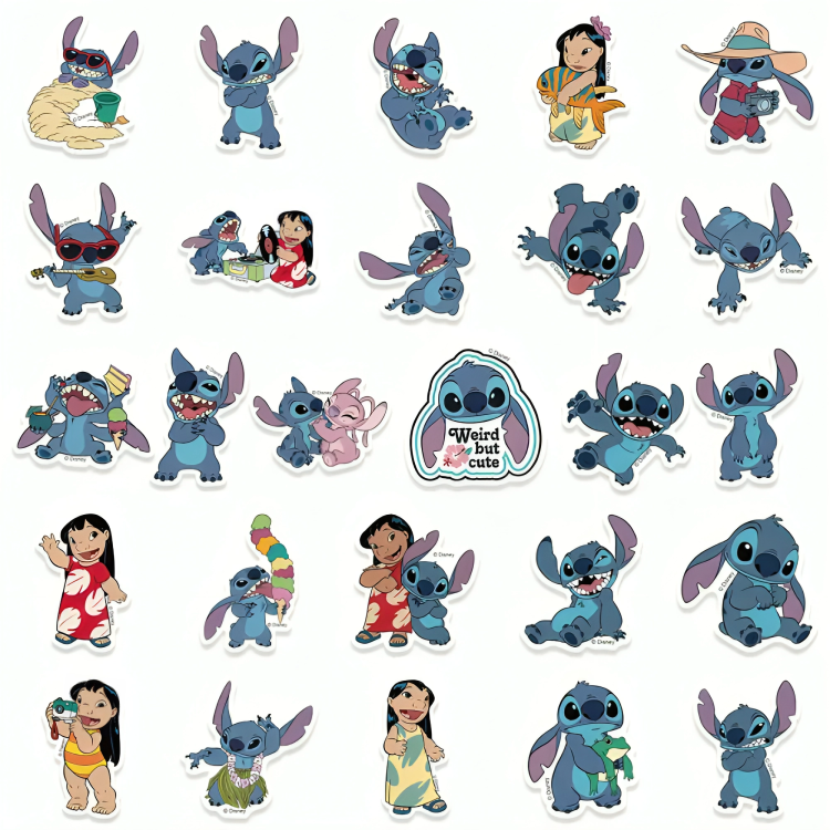 Stitch Stickers Pack Cartoon Cute Waterproof Vinyl Sticker for Water Bottle Luggage Bike Car Decals Gift for Kids Teens Adults Stickers, Toddlers (Blue)
