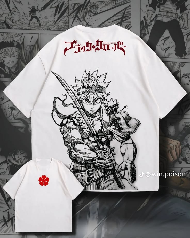 black clover White t-shirt Oversize 1