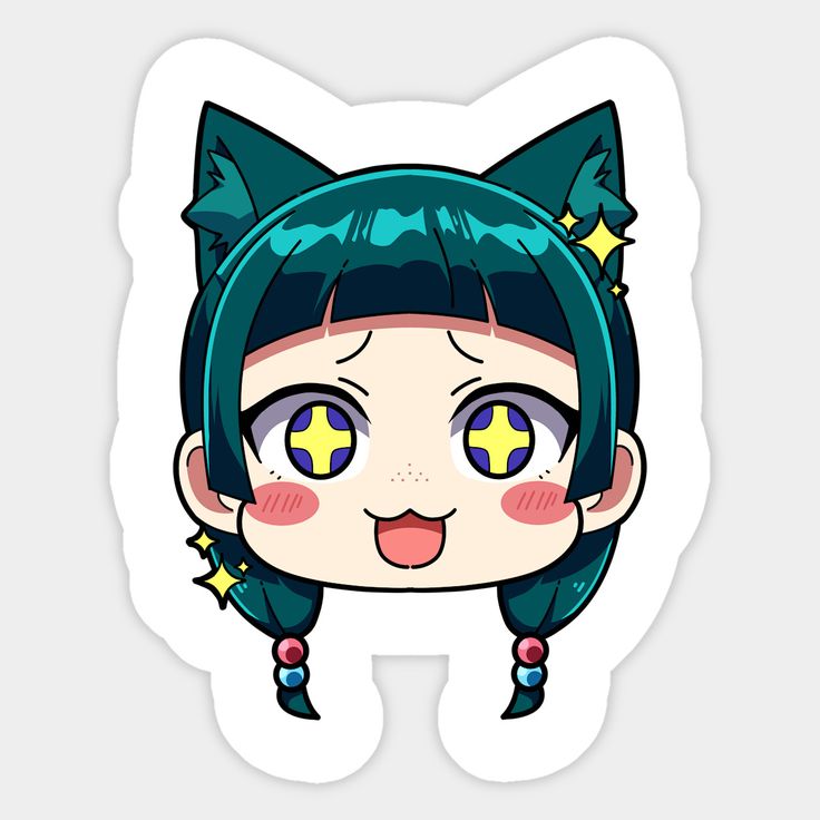 The Apothecary Diaries Maomao Anime Vinyl Sticker, Cute Chibi Character Star Eyes Decal for Laptop, Water Bottle, and Phone Case
