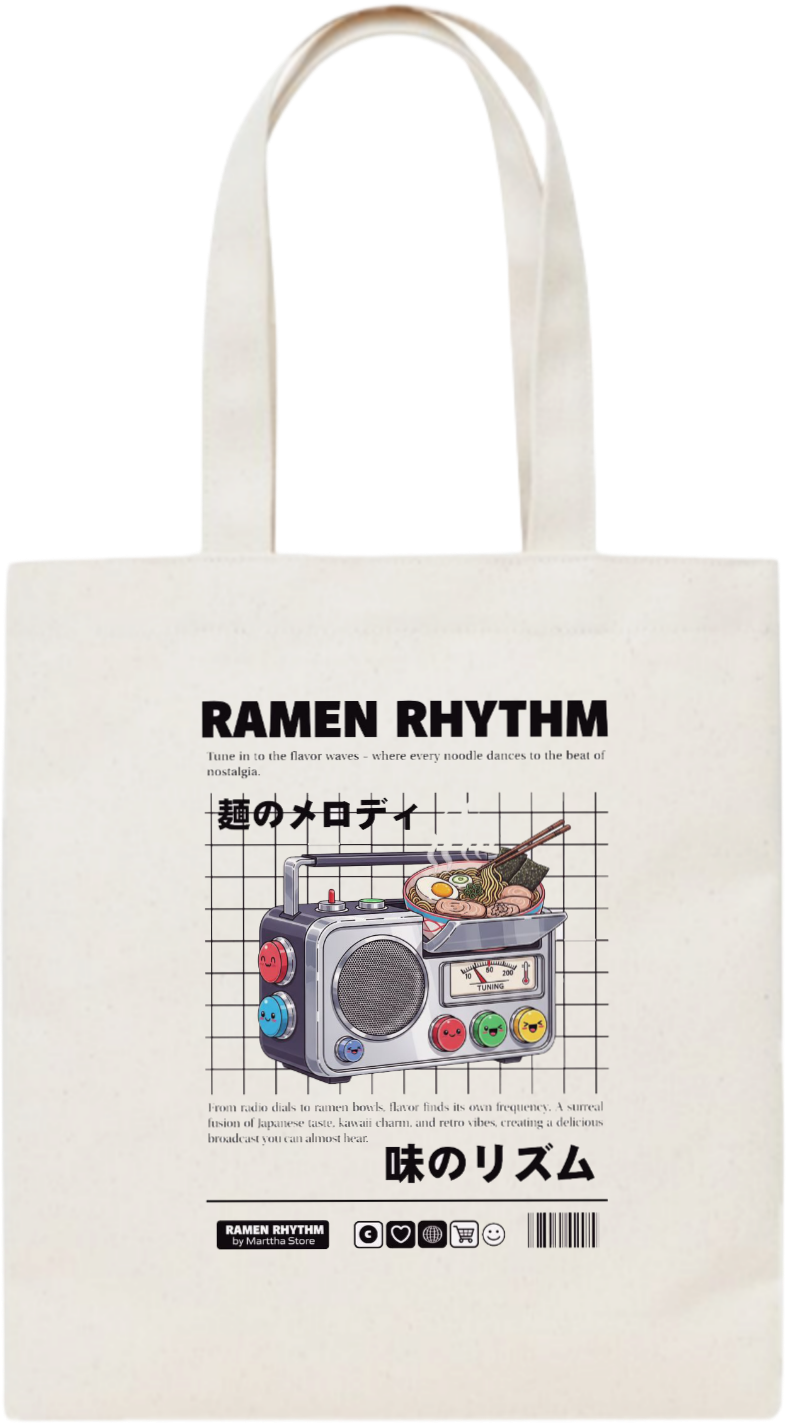 RAMEN RHYTHM tote bag beige 59