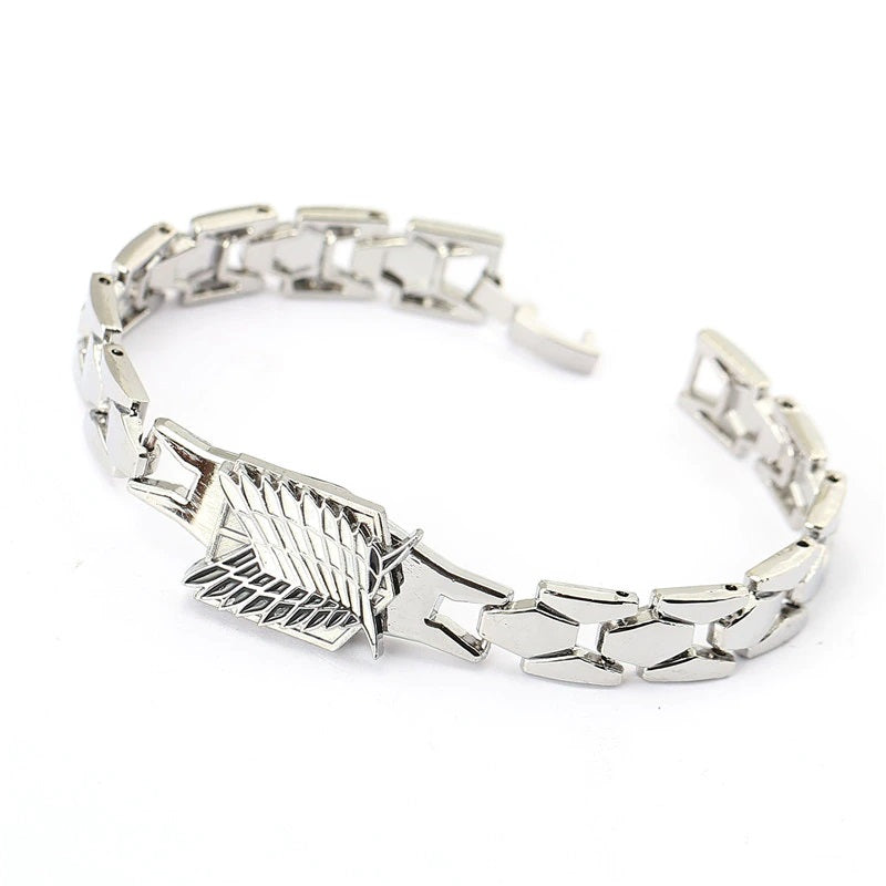 Attack on Titan Silver Bracelet Woven Adult