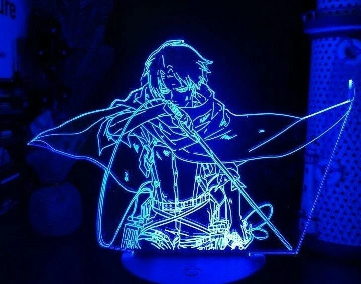 Attack On Titan Levi Ackerman 7 Color USB Night Light Anime Collectible 3D Lamp