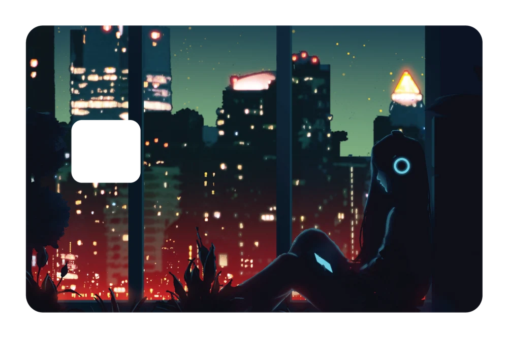 anime A Quiet Night credit debit card skin