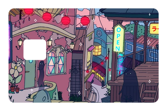 anime Away & Chill Night credit debit card skin
