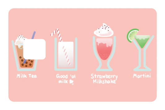 anime Assorted Drinks credit debit card skin