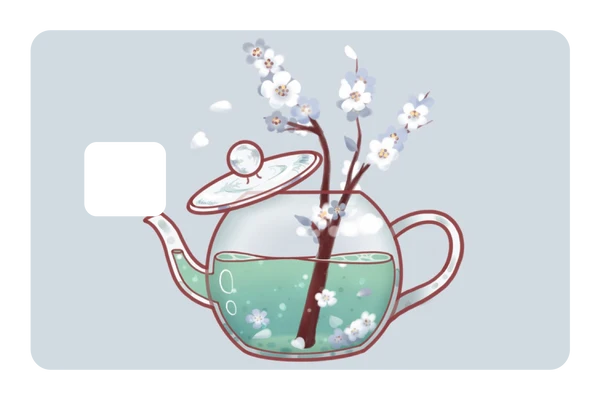 anime Blooming Teapot credit debit card skin