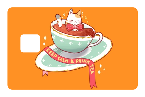 anime Drink Tea credit debit card skin