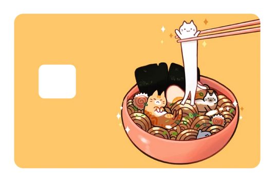anime Long Cat Ramen credit debit card skin