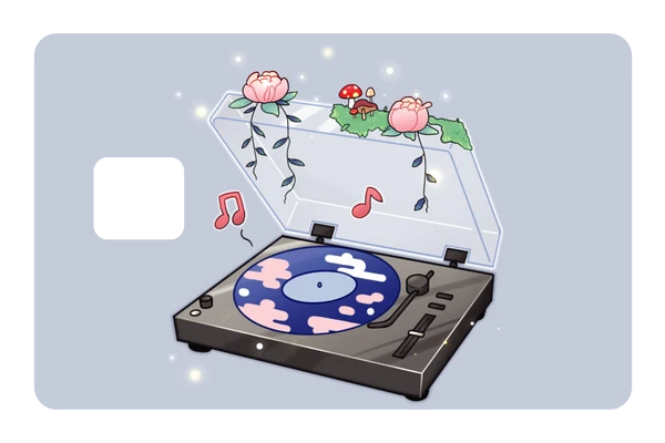 anime Record Player credit debit card skin