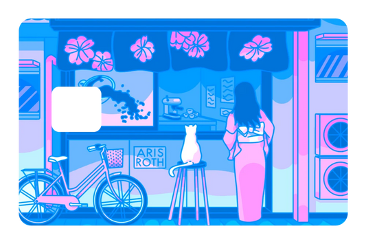 anime Late Night Cafe credit debit card skin
