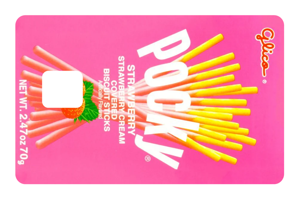 anime Pocky Strawberry credit debit card skin