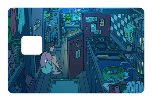 anime Blue Kitchen credit debit card skin