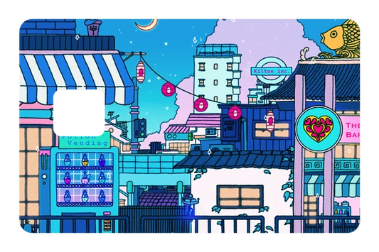 anime Chill City credit  debit card skin