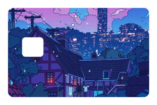 anime Lofi Night credit debit card skin