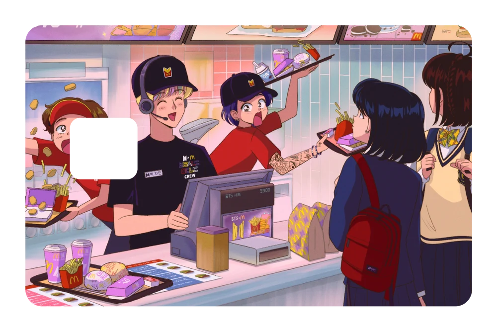 anime Burger Time 1 credit debit card skin