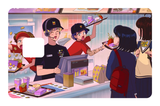 anime Burger Time 1 credit debit card skin