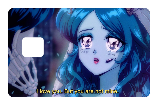 anime Corpse Bride - I love you but credit debit card skin