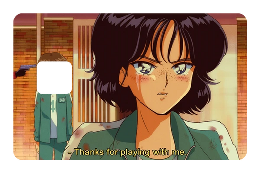 anime Thanks for playing with me credit debit card skin