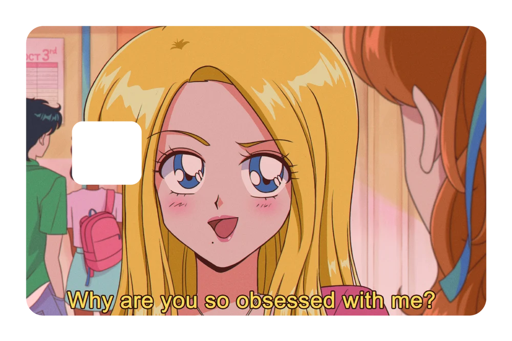 anime Why are you obsessed with me credit debit card skin
