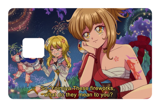 anime Yoimiya - Fireworks are forever credit debit card skin