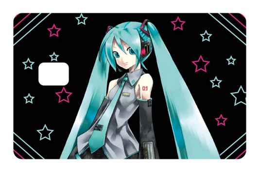 anime Stars and Hatsune  credit debit card skin
