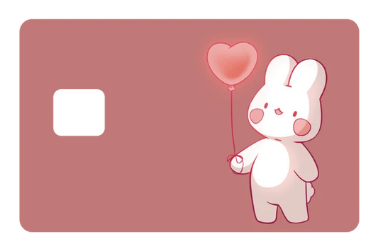anime Heart Balloon Bunny credit debit card skin