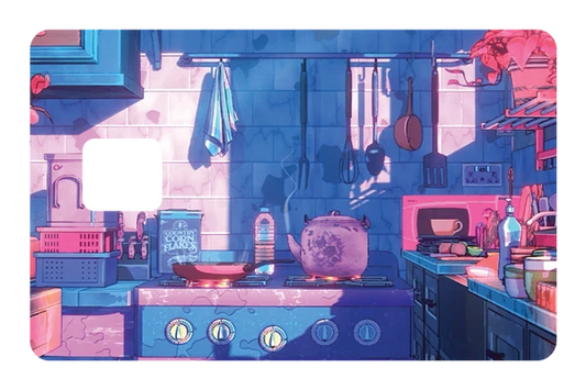 anime Lofi Kitchen credit debit card skin