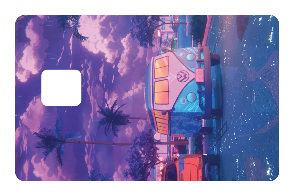 anime Mini Van Travels credit debit card skin