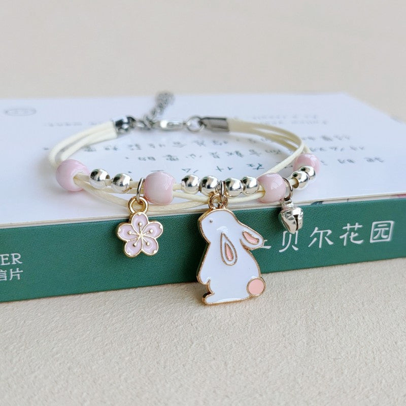 Kawaii Charm Bracelet – Bunny, Flower,