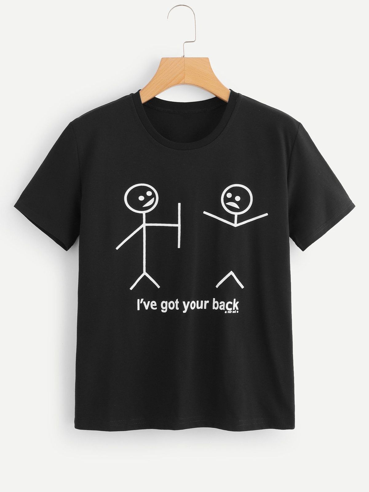 Stick Figures T-Shirt, Oversized Black