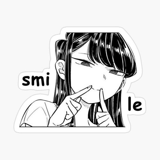 Komi Can't Communicate Chibi Characters Stickers Pack, Kawaii Manga Black and White Waterproof Vinyl Decals for Laptop, Water Bottle, and Journal 2