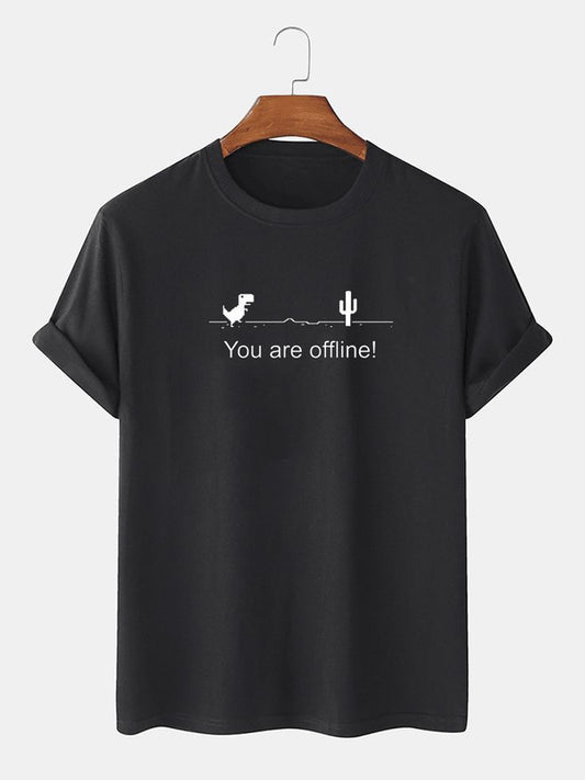 Chrome Dinosaur T-Shirt, Oversized Black