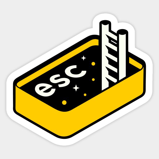 Esc" Key Isometric Sticker, Funny Programmer Escape Vinyl Decal, Aesthetic Waterproof Laptop Sticker for Water Bottles, Coding & Tech Humor Gift