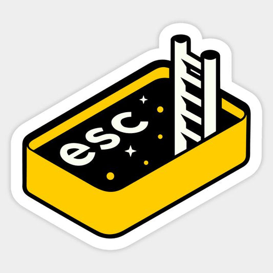 Esc" Key Isometric Sticker, Funny Programmer Escape Vinyl Decal, Aesthetic Waterproof Laptop Sticker for Water Bottles, Coding & Tech Humor Gift