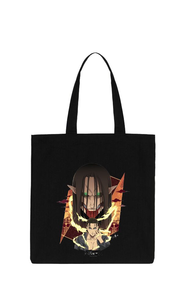 Anime Attack on titan shingeki no kyojin Aot Black tote bag 10