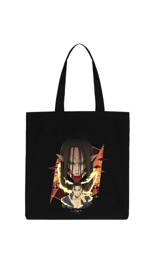 Anime Attack on titan shingeki no kyojin Aot Black tote bag 10