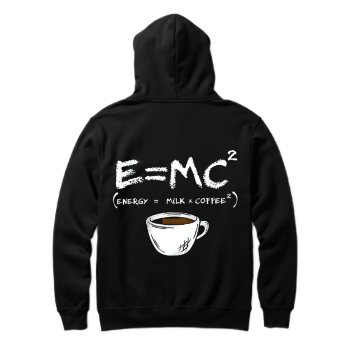 E=MC² Back text oversize hoodie back 100