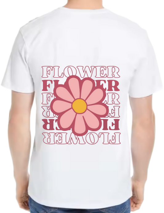 FLOWER FHER F R F FI ER FLOWER t- shirt One Size White back 100