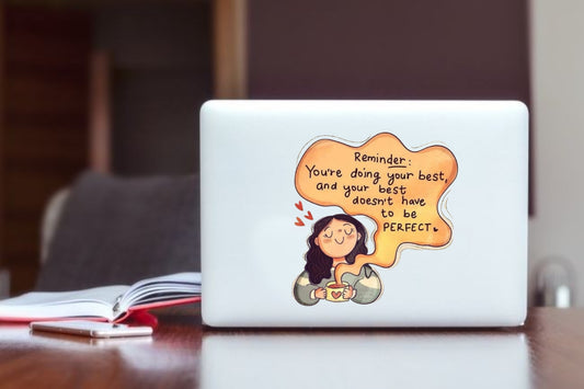 "You're Doing Your Best" Inspirational Quote Laptop Sticker, Mental Health & Self-Care Vinyl Decal for Laptop, Water Bottle, and Journal