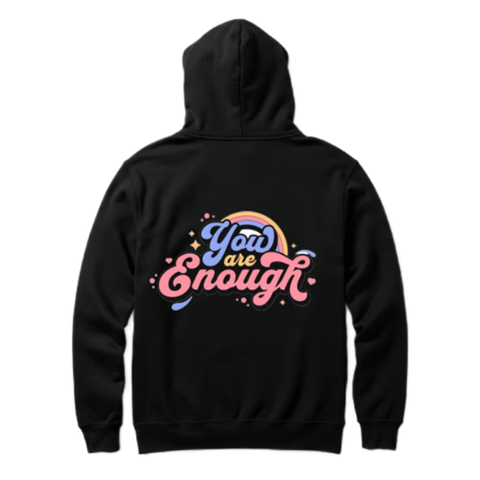 You Enough One Size hoodie Black Back 100