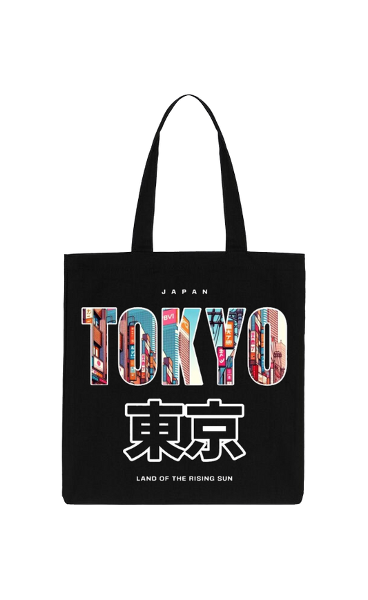 TOKYO Back text tote bag Black 97