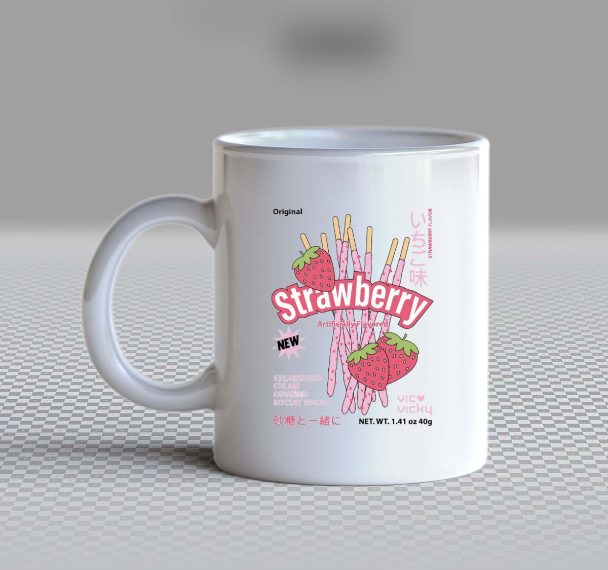 Strawberry Mug White  177