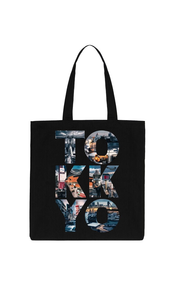 TOKYO Back text tote bag Black 98