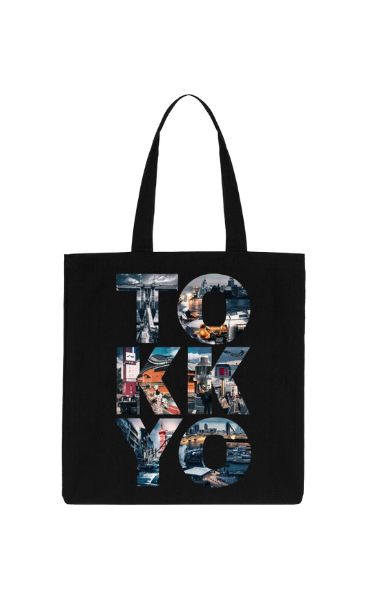 TOKYO Back text tote bag Black 98