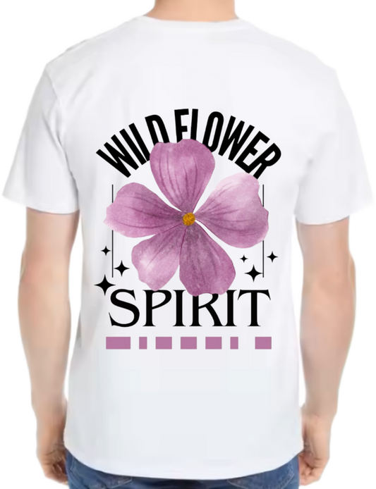Wild Flower Spirit t- shirt One Size White back 101